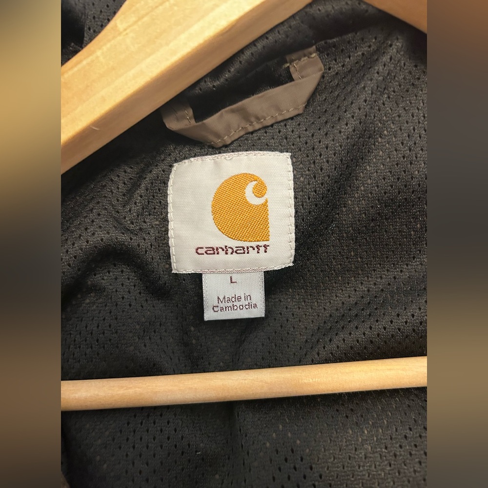 Carhartt Men's Olive fullzip lightweight rain workwear layer jacket,  Large. - Picture 5 of 6